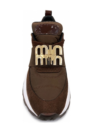 Papucumun Dünyası Kadın Lastik Bantlı Kalın Taban Lüks Casual Sneaker Kahverengi