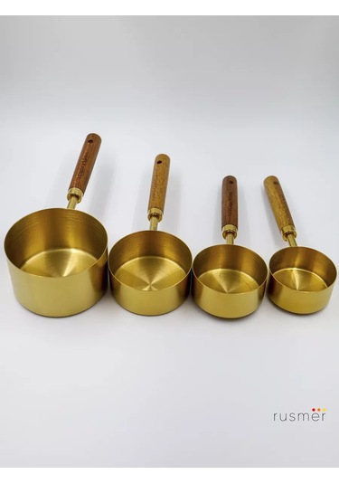 Rusmer Altın Renkli Ahşap Saplı Ölçü Kaşıkları, 4 Adet 235745777 Altın Rengi