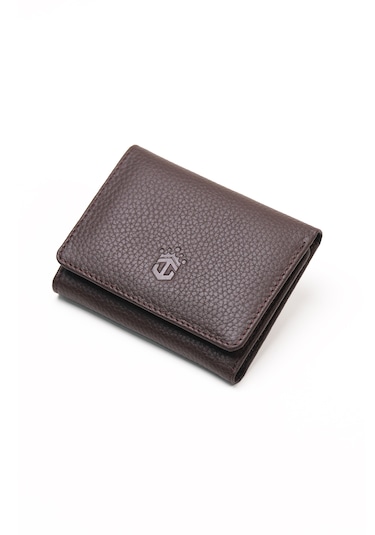 Ancora Leather Hakiki Deri Gizli Mıknatıslı Ünisex Cüzdan-46200 Kahve