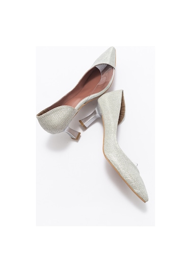 353 Lame Simli Topuklu Kadın Ayakkabı Lame Sim