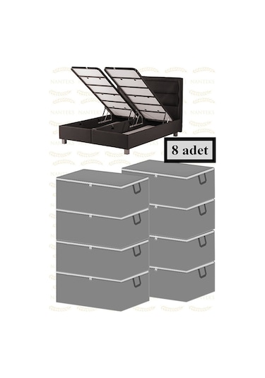 Adarya Home Baza Altı Çekyat Tipi Hurç 8 Adet 60 x 40 x 22 Antrasit