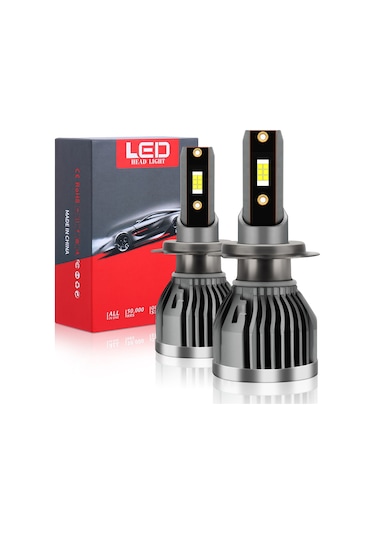 Skycity Q3 Modeli H7 Arayüzlü Araba Led Farları - 6000k Beyaz Işık, 300% Parlaklık, Ip68 Su Geçirmez, 50.000 Saat Ömür, Plug&play Kurulum 2 Adet