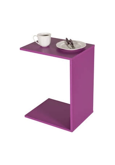 Çok Amaçlı Tekerlekli C Koltuk Sehpası-mor 35x62x45 Cm Gxyxd Pembe