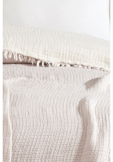 Varol 5 Katlı %100 Pamuk Müslin Yatak Örtüsü 230x240 Cm Bej/cıftkısılık Bej