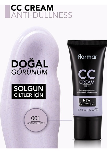 Flormar Solgun Görünüm Önlemeye Yardımcı Cc Krem (LİLA)-Cream-01 Antıdullness-8690604534708