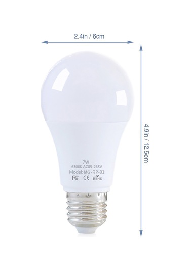 Singree 2 Adet 7w Akıllı Radar Sensörlü Led Ampul, E27/e26 Taban, Gündüz/koyu Otomatik Kontrol, 6000k Beyaz Işık, Ev/ofis İçin Kolay Kurulum Beyaz