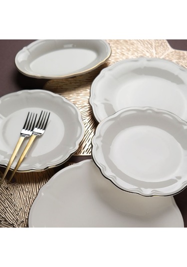 Porser Fulya 18 Parça Yemek Takımı Altın Yaldız