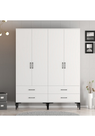 Variant Kumsal 4 Kapılı Tt Gardrop - Beyaz / Beyaz