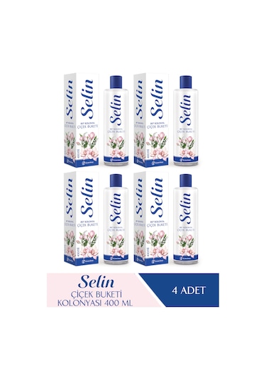 Selin Parfümlü Kolonya Çiçek Buketi 400 ML 4'lü