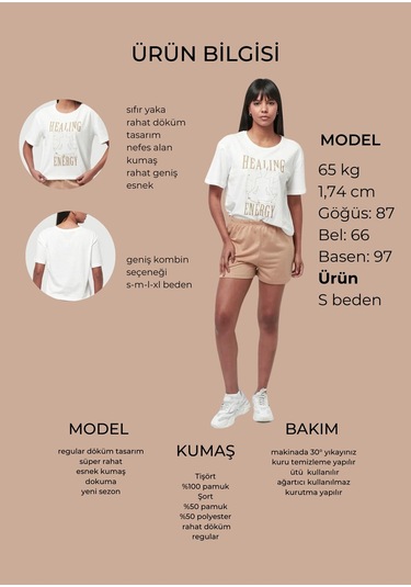 Bella Dossi Pamuklu Kısa Kollu Baskılı Kadın Şortlu Pijama Takımı Beyaz