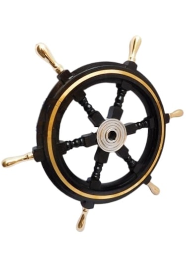 Denizcilik-marine Pirinç Aksesuar-ahşap Dümen-61x61x5 Cm-jttr239