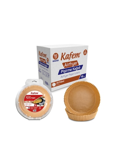 Kafem Airfryer Pişirme Kağıdı Yuvarlak 20 x 25'li 16 CM CM