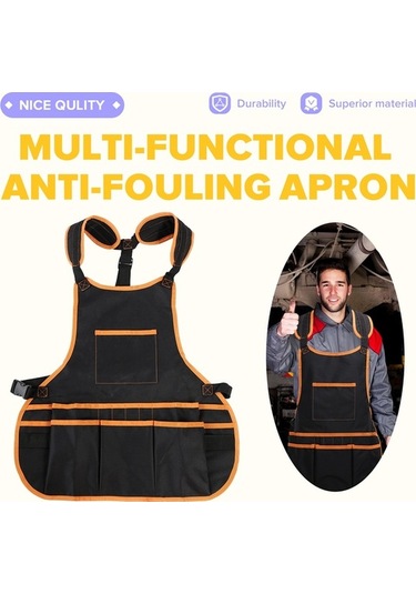 Ulzyvf Yelek Ve Ve Turuncu Siyah Önlüğü Kemer Kadınlar İçin Erkekler Cebi Ayarlanabilir Alet Alet 16 Wm Siyah - Turuncu