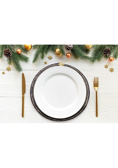 Tekli Hasır-jüt Düz Amerikan Servis Supla 35cm X 35cm Lacivert