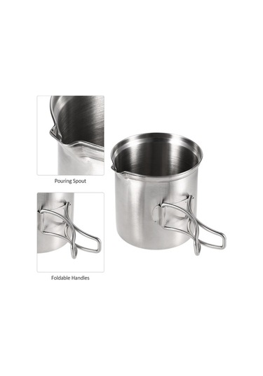 Tongxida Kamp Ve Doğa Etkinlikleri İçin Paslanmaz Çelik Tek Tencere - Taşınabilir Saklama Çantasıyla Gri Gümüş