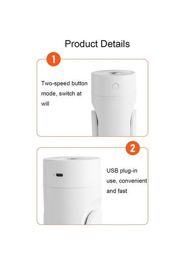 L09 Usb Takılabilir Döner Renkli Gece Lambası Nemlendirici Pembe