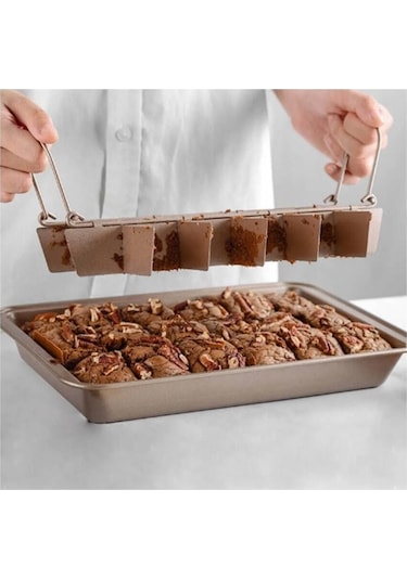 Pratik Paslanmaz Çelik Yanmaz Yapışmaz 18 Bölmeli Brownie Kek Kalıbı Kek Kalıbı Fırın Tepsisi