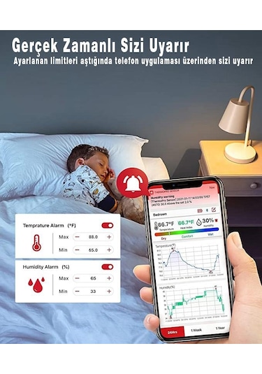 ThermoPro TP357 Akıllı İç Mekan Sıcaklık ve Nem Ölçer Termometre - T09414