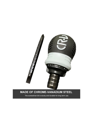 Kangvka Krom Vanadyum Çelik Ratchet Tornavida - Uzunluk Ayarlanabilir, İki Uçlu Düz + Çapraz , Ergonomik Abs Kolu, Dayanıklı Tamir Aracı Siyah/gri