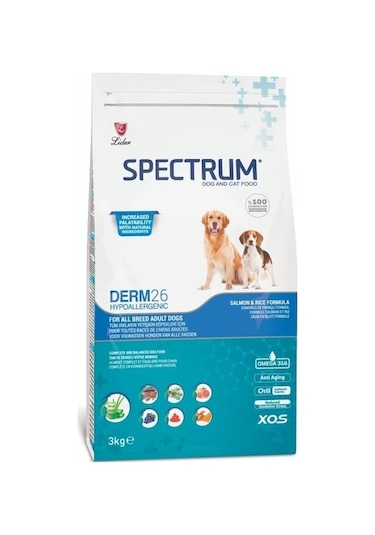 Spectrum Derm26 Somonlu Hassas Derili Yetişkin Köpek Maması 3 KG