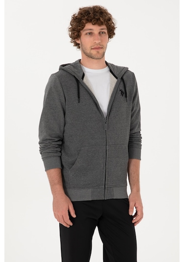 U.s. Polo Assn. Erkek Antrasit Melanj Hırka Örme 50313748-vr081 Antrasit Melanj