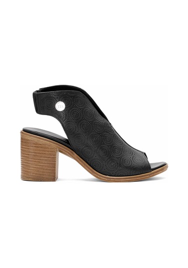 Mammamia D25ys-2915 Kadın Hakiki Deri Topuklu Sandalet Siyah Siyah