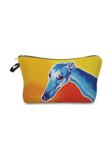 Unimarket Hz4516 Köpek Tote Köpek Kişiselleştirilmiş Yağlıboya Greyhound Baskı Taşınabilir Kadın Çocuk Kalem Kutusu Kadın Makyaj Çantası Yuıxa2