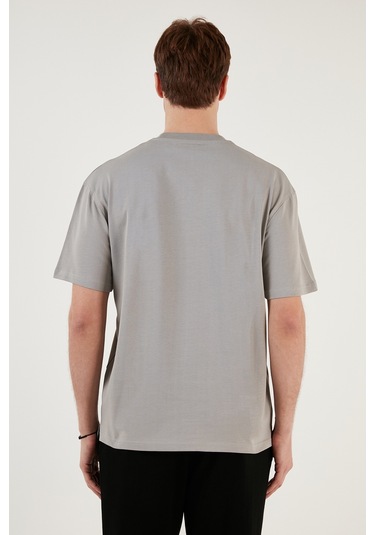 Buratti Pamuklu Relaxed Fit Sıfır Yaka Erkek T Shirt 5905446 Gri