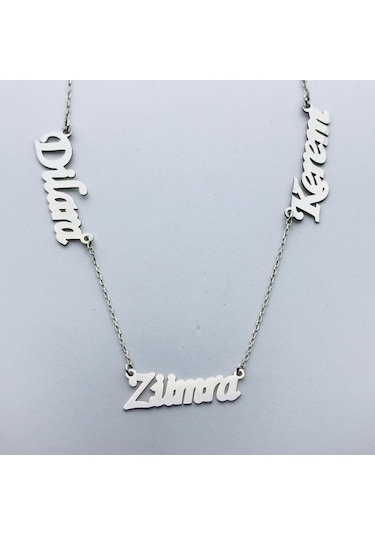 Gümüş 3 Isimli Aile Kolye