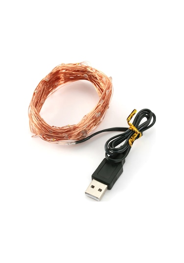Dianziye 3 Metre 30 Led Isı Beyaz Bakır Tel Işıklı Süs, Usb 5v Pil İle Esnek Partiler Ve Noel Dekorasyonu Için