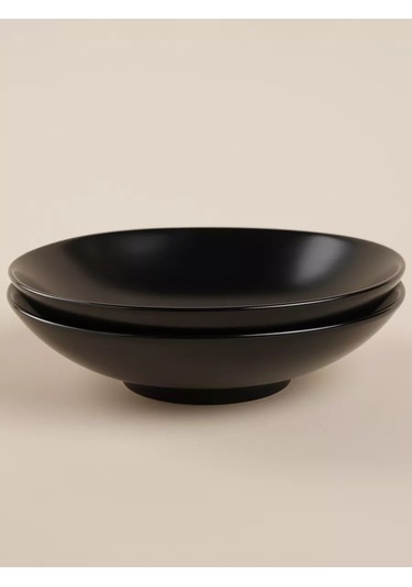 Sl Home Derin Tabak Seti 2 Parça, 380 Ml, Çapı 16,5 Cm 200580844 Siyah