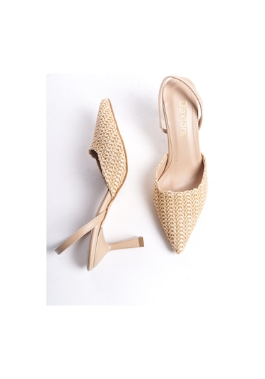 Garantili D449 Günlük Kadın Klasik Topuklu Ayakkabı NUT