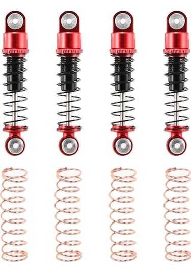 Axial Scx24 Axı90081 4 Adet Kırmızı Alüminyum Amortisör Seti - 37mm Rc Araç Parçası