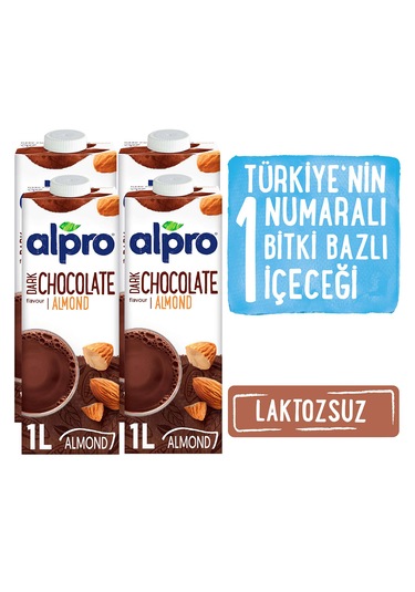 Alpro Bitter Çikolata Badem İçeceği 4 x 1 L