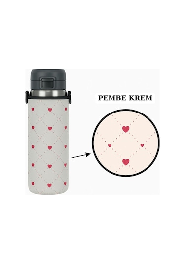 Quick Flip 1.06 Lt. İle Uyumlu Omuz Askılı Termos Kılıfı Pembe