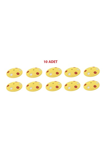 10 Adet Yuvarlak Mercekli Yol Butonu Sarı Renk