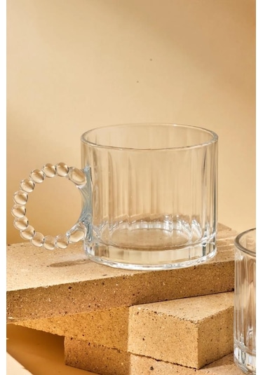 Kapris Boncuk Kulplu Cam Kupa 2'li 250 ML