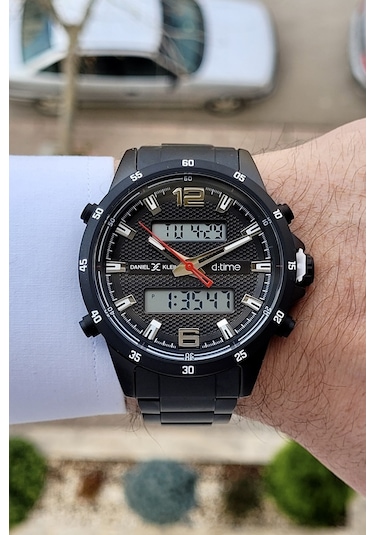 Daniel Klein DKISTE411 Siyah Analog ve Dijital Dual Time Erkek Kol Saati