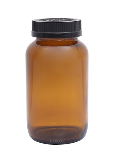 Borox Amber Cam Şişe 400 ML Bastır Aç Kapaklı Ecza Şişe