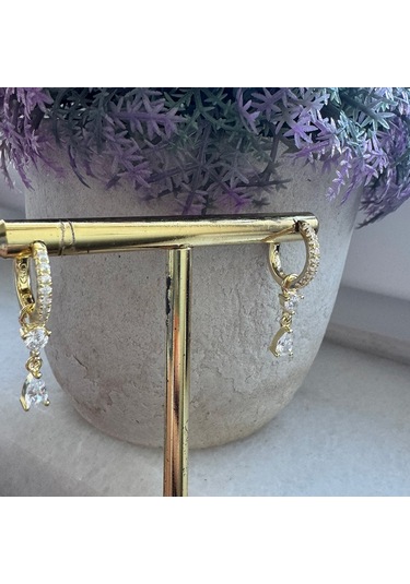 Masaliko Sallantılı Gümüş Küpe Ms3187, 925 Ayar Gümüş Altın