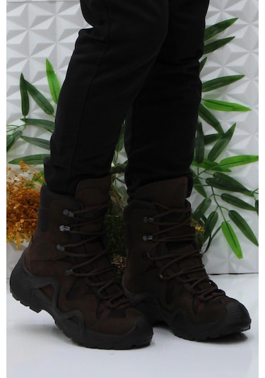 Scooter P1490 Kahve Hakiki Deri Avcı Botu Askeri Postal Su Geçirmez Erkek Bot 001