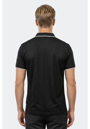 Slazenger Zıther Erkek Polo Yaka Siyah Tişört