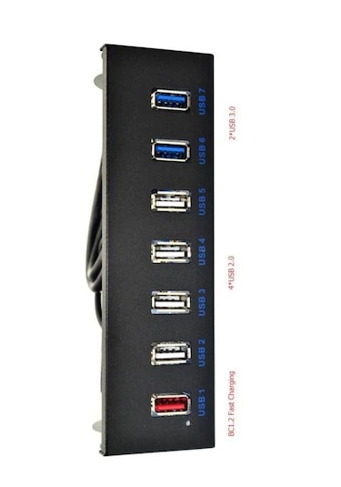 Floppy Ön Panel 7 Port Usb Çoklayıcı Hub 5.25 İnç Usb 3.0 2.0 Hız