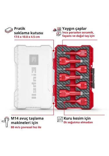 Einhell Taş Delici Uç Seti 7 Parçam-Case Kutu - 49500400