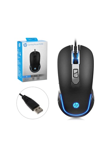 Hp-m200 Kablolu Oyuncu Mouse 2400 Dpi Ledli