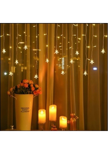 Yıldız 4m 96 Led 19 Saçak 40-50-60cm Gün Işığı Yıldız Boyutu:7cm Tdrtr Çok Renkli