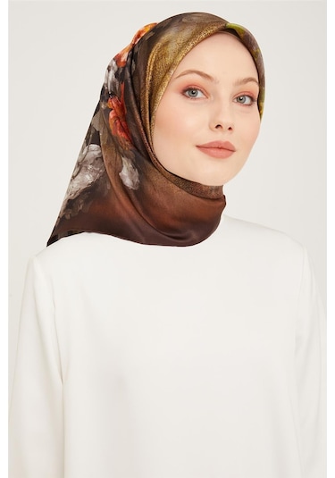 Armine Twill İpek Eşarp 23ka9025 34 KAhverengi
