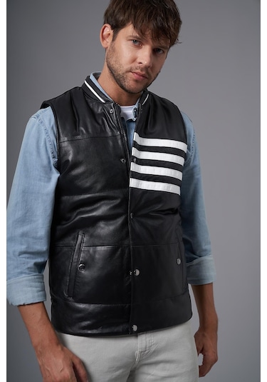 Papi Siyah Deri Yelek 118516 001