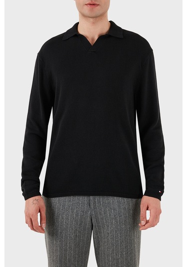 Tommy Hilfiger Erkek Polo Yaka Sweat Mw0mw40444 Bds Siyah Siyah Tommy Hilfiger Erkek Polo Yaka Sweat Mw0mw40444 Bds Siyah Siyah