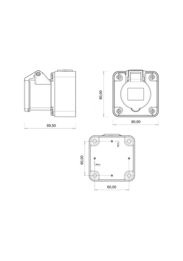 Bemis IP44 CEE Norm 3/16A Duvar Priz 220V - 250V BC1-1403-2510